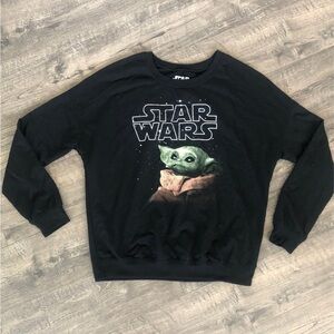 Star Wars Black Sweatshirt with Baby Yoda adult medium